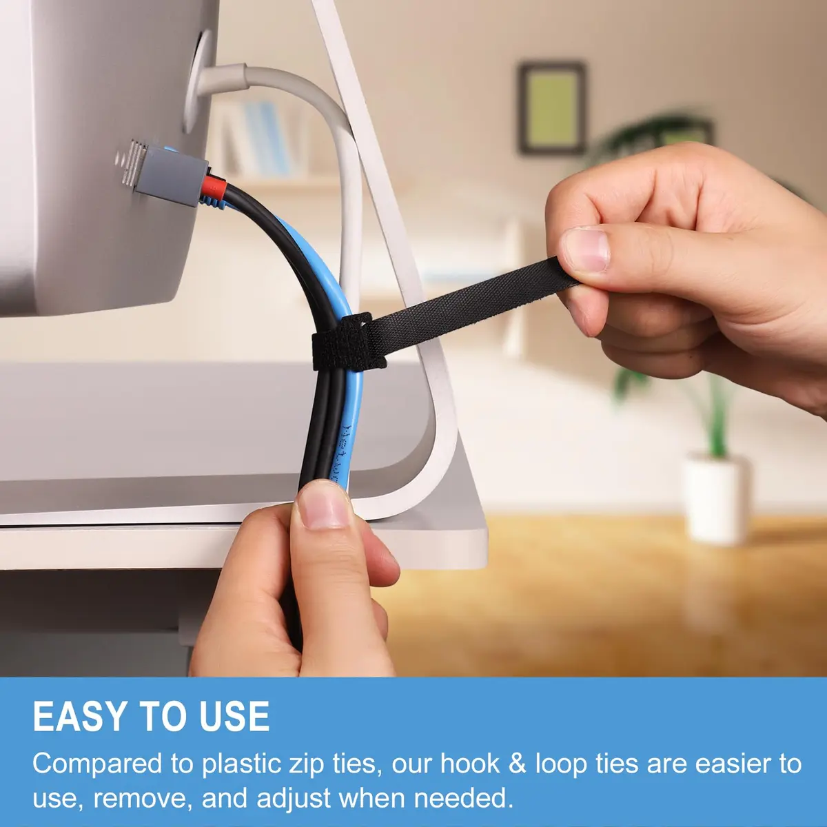 QTBLY Cable Ties 8 Inches | Reusable Nylon Straps for Indoor & Outdoor Use - view 5