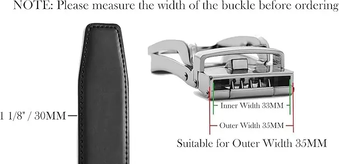 CHAOREN Ratchet Belt Replacement Strap 1 1/4" | Adjustable Leather Belt for Men - view 7