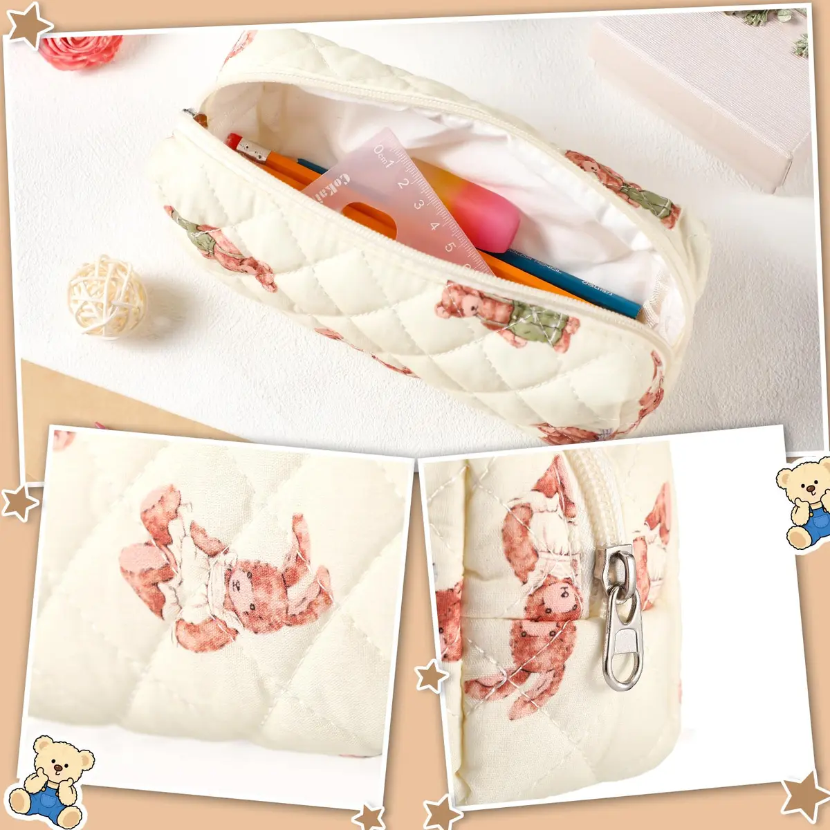 Sherr Cosmetic Case Beige | Lightweight & Travel Friendly (70-120 chars) - view 4