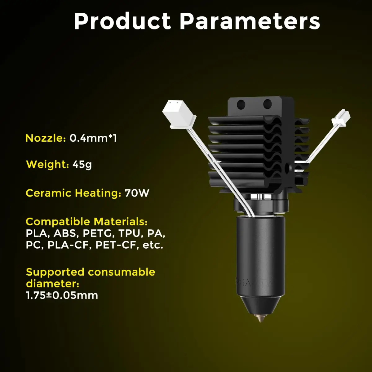 Comgrow Official Ender 5 Max Hotend Kit | Ceramic Heating Block, 300°C High Temp, 700mm/s High Flow - view 7
