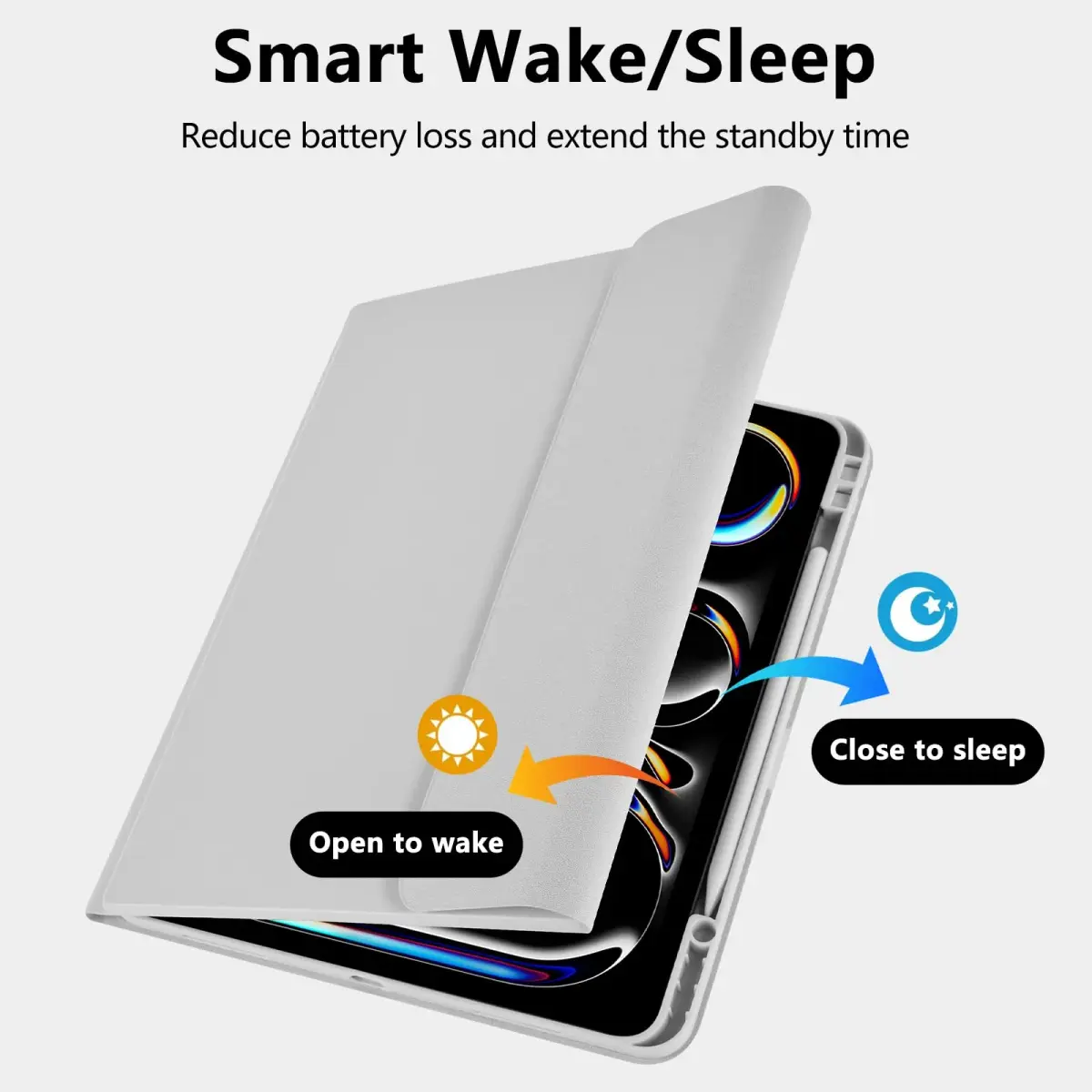 aMZCaSE Gray Keyboard Case for iPad Pro 13-inch (M5/M4) | Detachable Folio with Pencil Holder & Smart Sleep/Wake - view 5