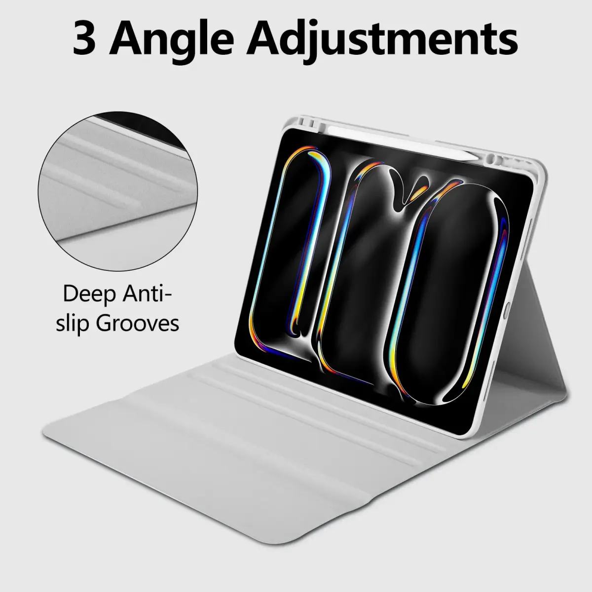 aMZCaSE Gray Keyboard Case for iPad Pro 13-inch (M5/M4) | Detachable Folio with Pencil Holder & Smart Sleep/Wake - view 8