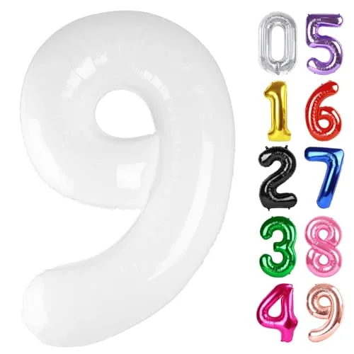 IWERP White Number 4 Balloon 40 Inch Giant Foil Balloon | Make a Statement with 40" Number Balloons - main product image