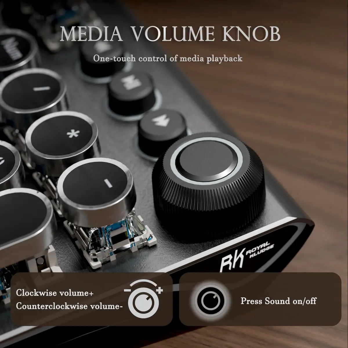 RK ROYAL KLUDGE X108 Typewriter Mechanical Keyboard 108 Keys RGB Backlit Shadow Black - view 3