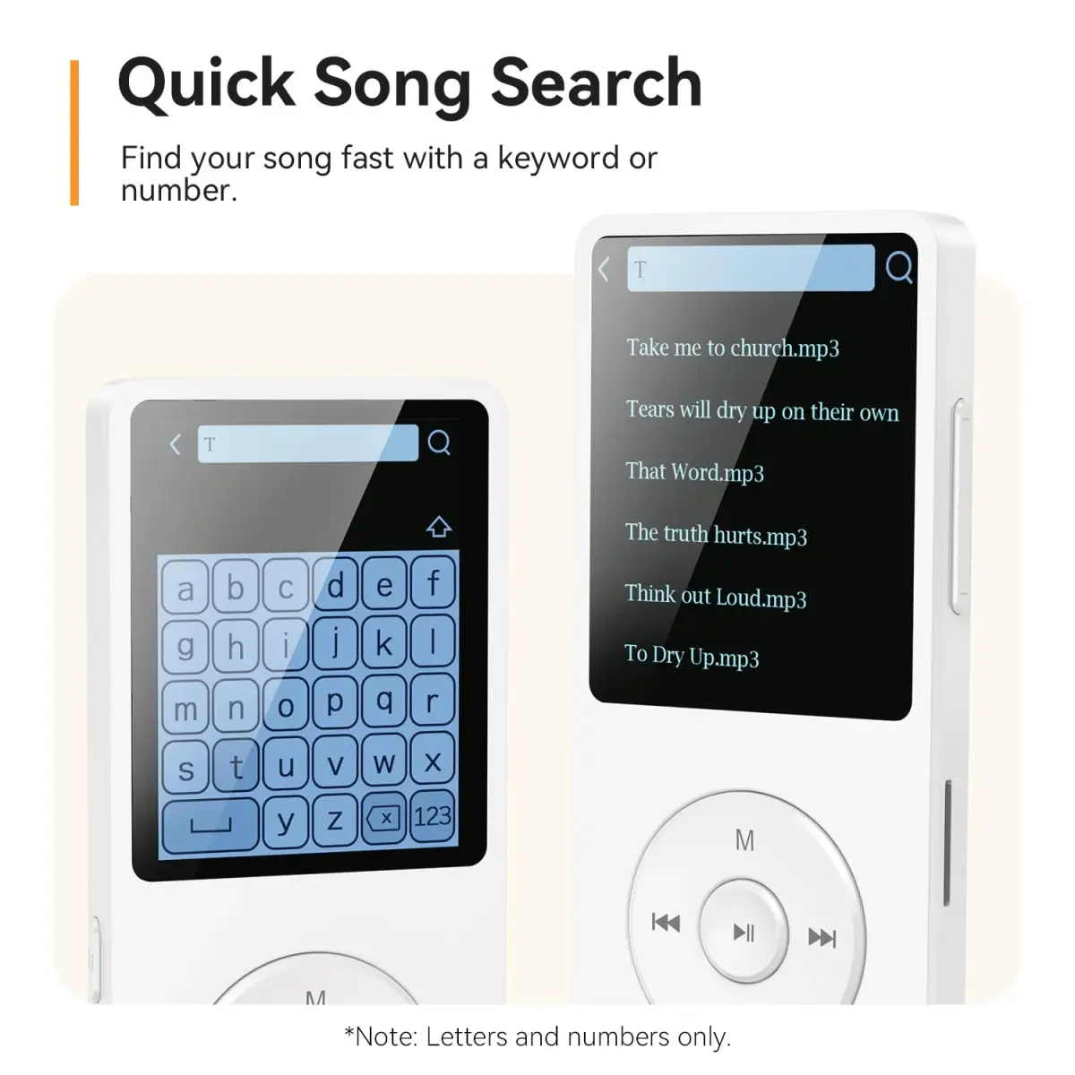 AGPTEK A02 MP3 Player 64GB White | Bluetooth 5.3 Portable Music Player with Speaker - view 4