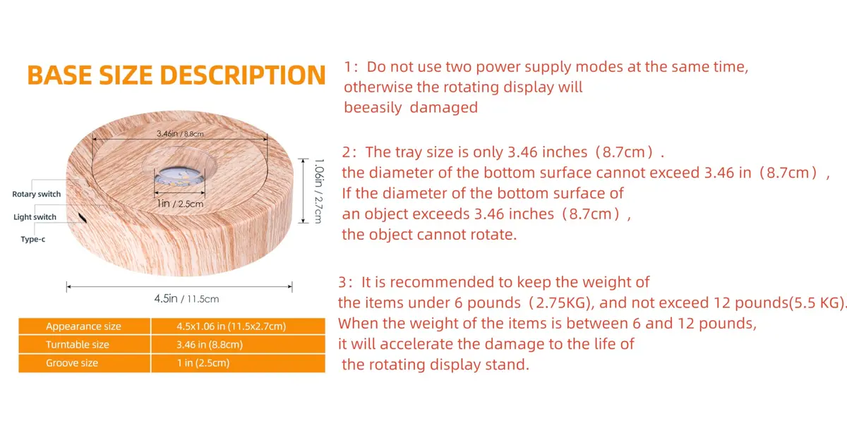 EUSTUMA Rotating LED Display Base Colorful Light Crystal Stand | Suitable for Glass Art & Holiday Decor - view 7