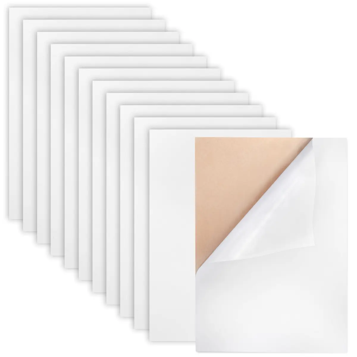 Caydo 12PCS White Self Adhesive Felt Sheets 21 cm x 30 cm (A4 Size) | Premium Velvet Texture with Strong Peel & Stick Backing - main product image