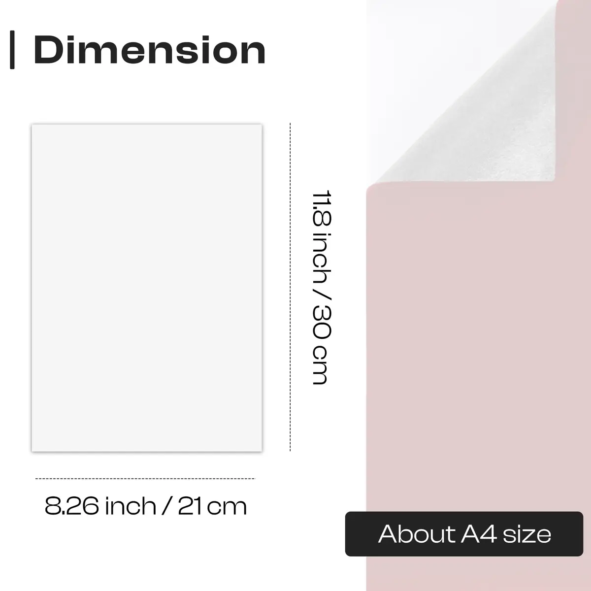 Caydo 12PCS White Self Adhesive Felt Sheets 21 cm x 30 cm (A4 Size) | Premium Velvet Texture with Strong Peel & Stick Backing - view 2