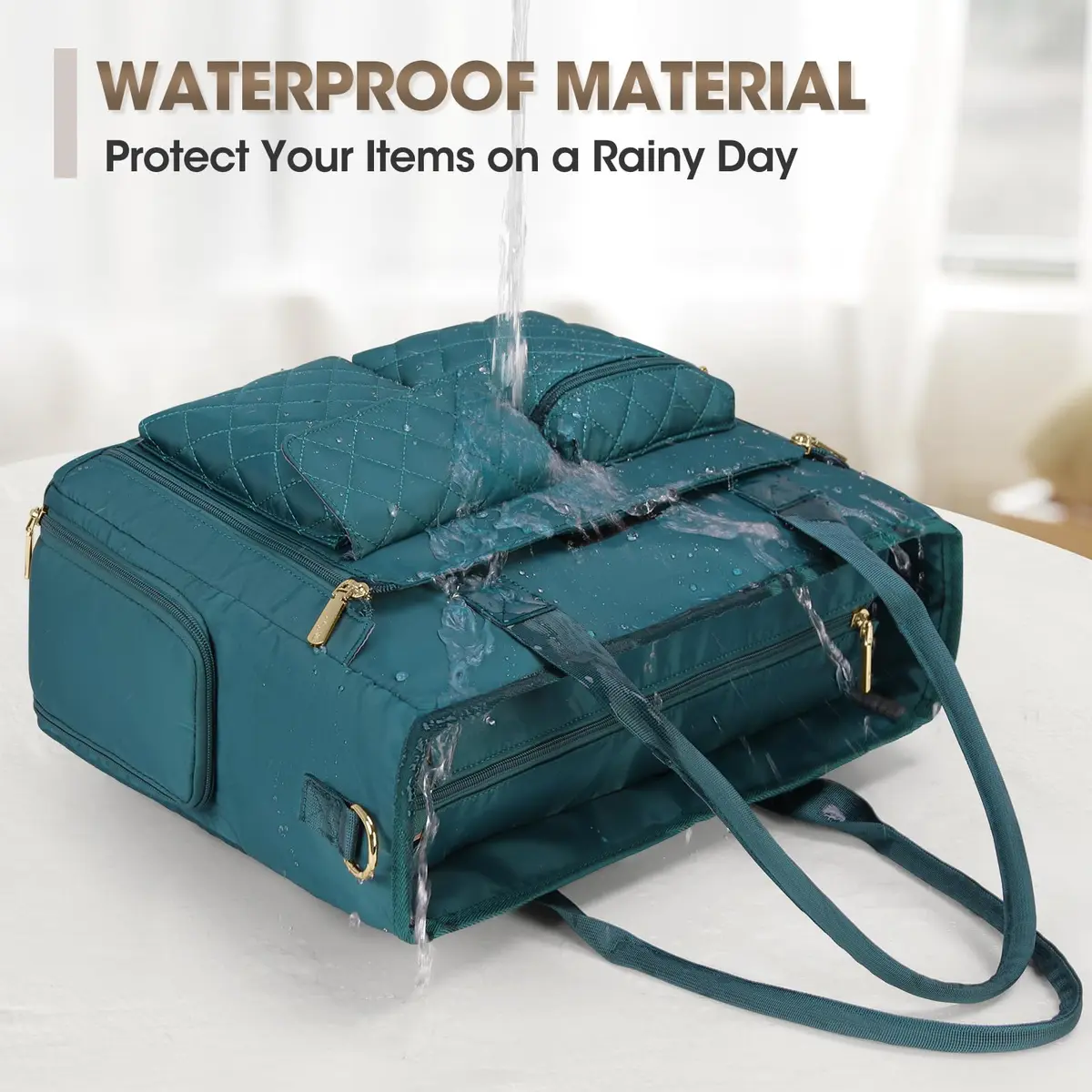 RAINSMORE Teacher Tote Bag with Lunch Compartment for Women | 15.6 inch Laptop, Water-Resistant, Multi-Pocket - view 8