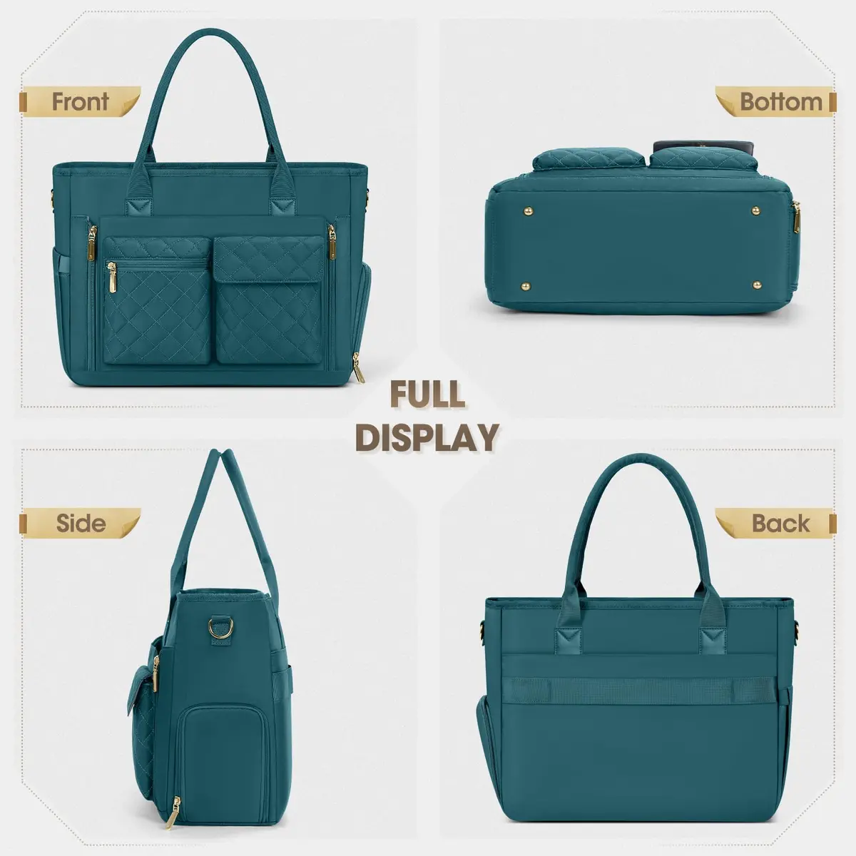 RAINSMORE Teacher Tote Bag with Lunch Compartment for Women | 15.6 inch Laptop, Water-Resistant, Multi-Pocket - view 9