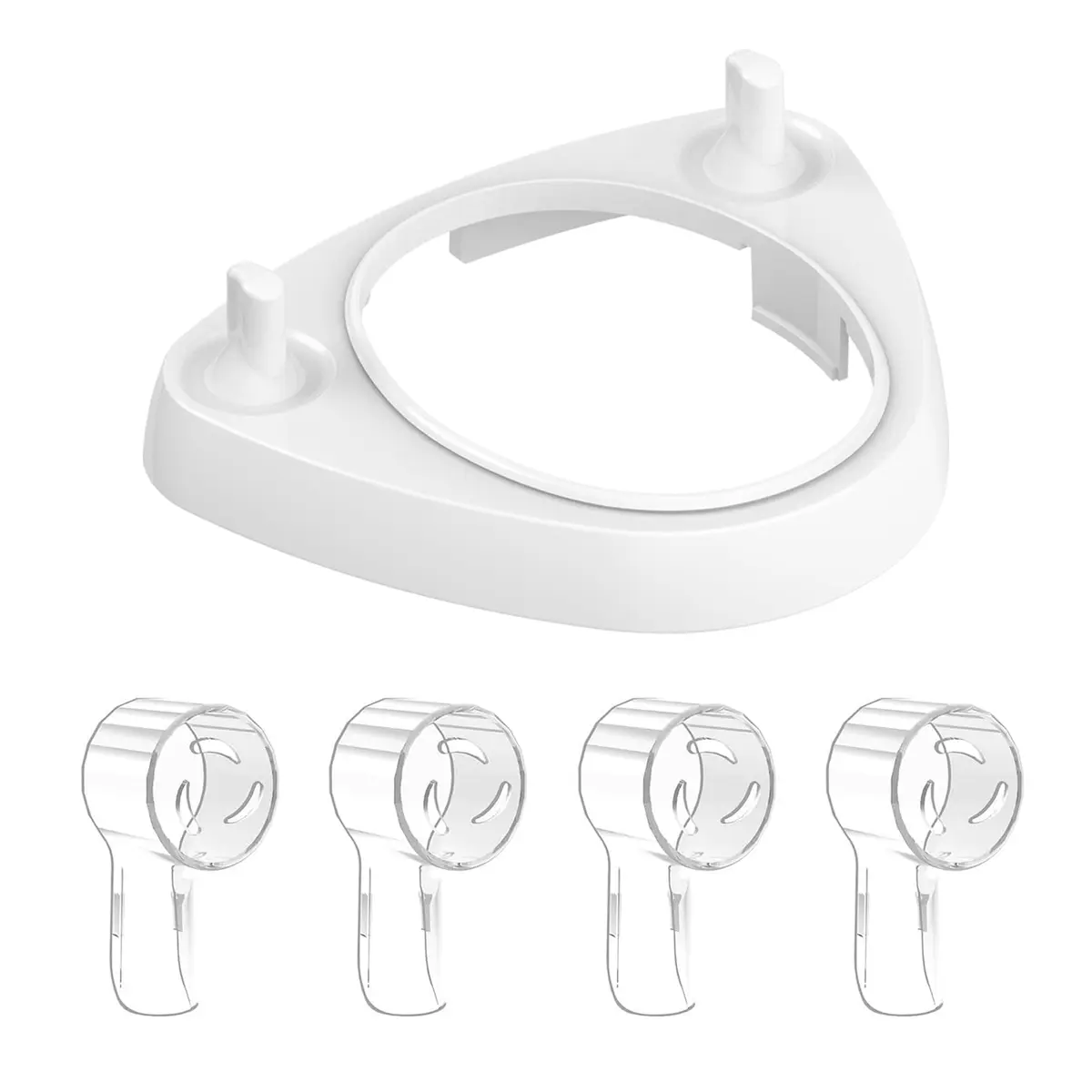 seplouis 4 Pack Brush Head Covers Compatible with Oral B & iO Electric Toothbrush Heads + Toothbrush Holder with 1 Charging Station Slot and 2 Brush Head Stands | Tidy & Travel-Friendly - main product image