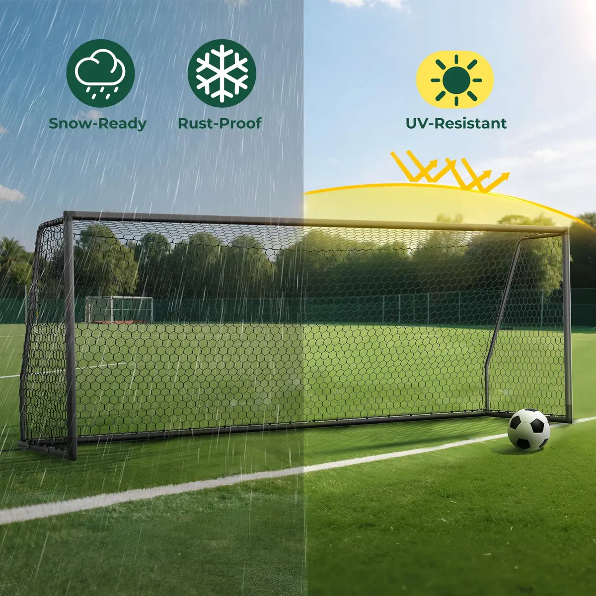MOPHOTO 18.5x6.5ft Soccer Goals | Heavy-Duty Aluminum, Professional Training for Youth & Adults - view 4