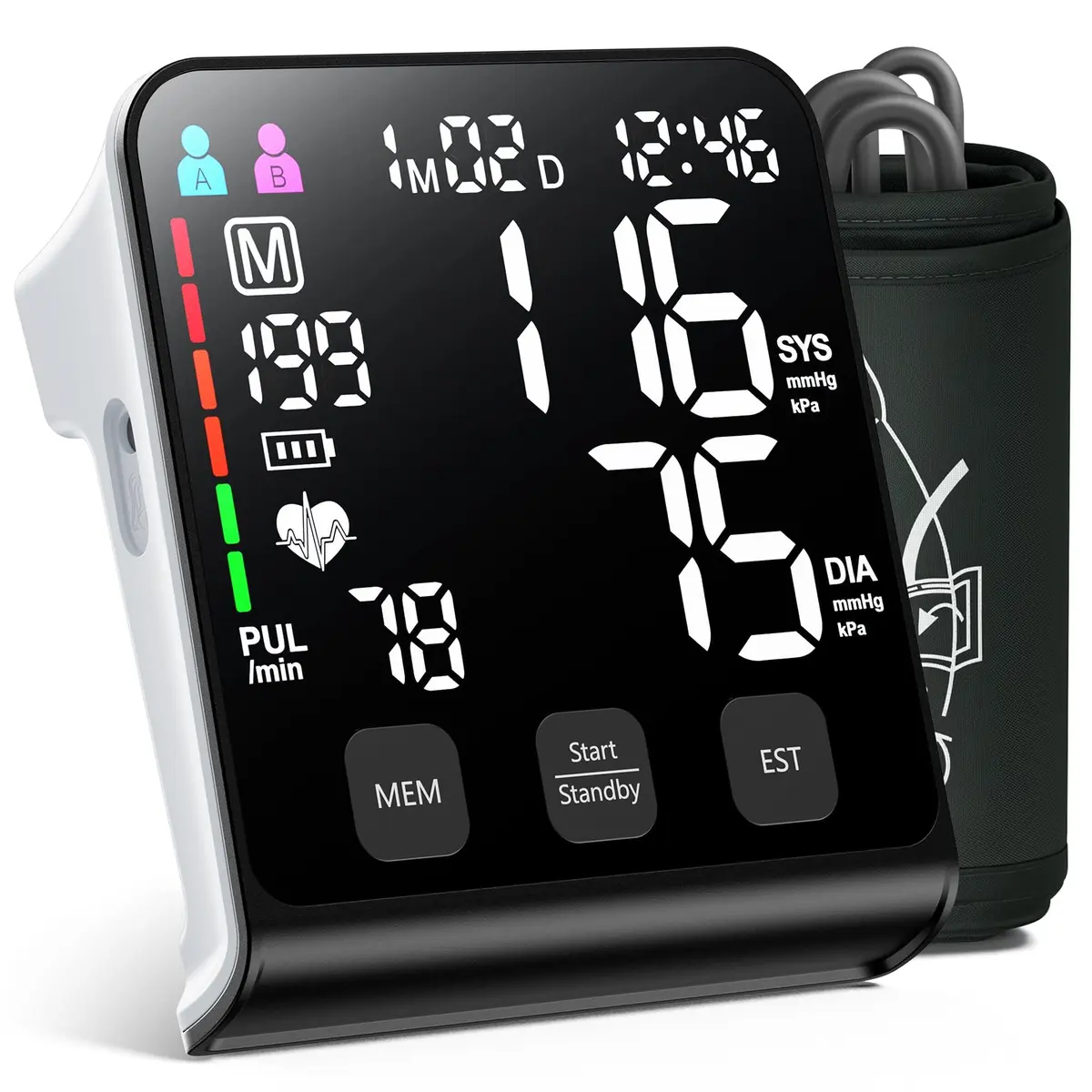 WAMELPRI Blood Pressure Monitor with 4.5-Inch LED Screen | Accurate Daily Health Tracking - main product image