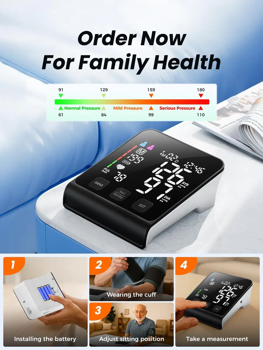 WAMELPRI Blood Pressure Monitor with 4.5-Inch LED Screen | Accurate Daily Health Tracking - view 8