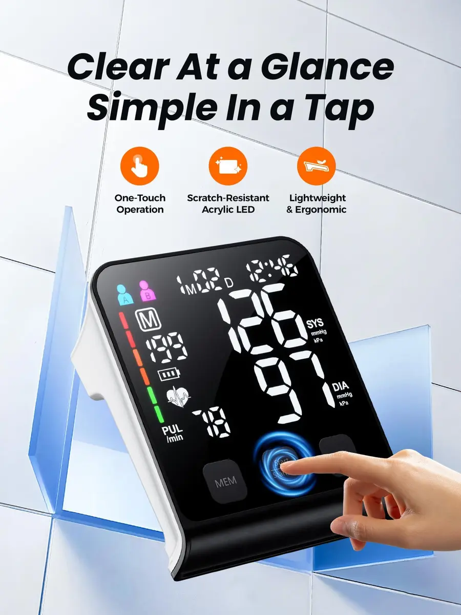 WAMELPRI Blood Pressure Monitor with 4.5-Inch LED Screen | Accurate Daily Health Tracking - view 2