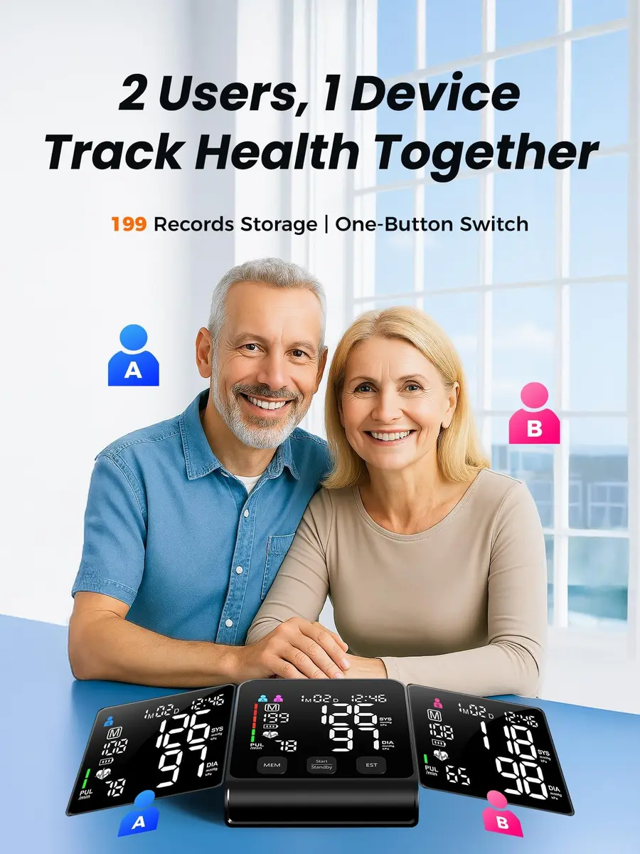 WAMELPRI Blood Pressure Monitor with 4.5-Inch LED Screen | Accurate Daily Health Tracking - view 3