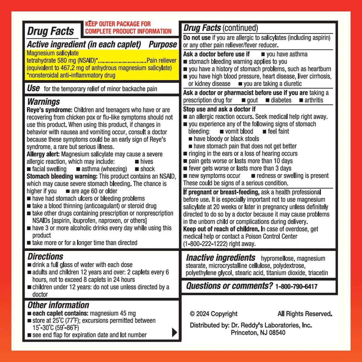 Doans Back Pain Relief Caplets, 580 mg Magnesium Salicylate, 100 Ct | Fast-Acting OTC Pain Relief for Back & Muscle - view 5