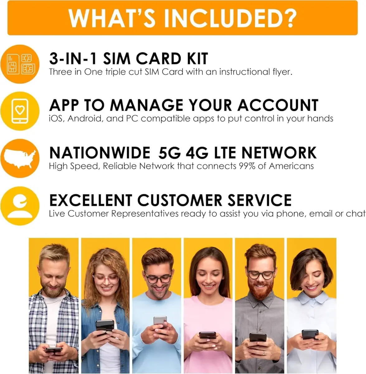 SpeedTalk Mobile Smartwatch SIM Card Kit 5G 4G LTE Wearables | Unlimited Talk Text 2GB Data | 3-in-1 Triple-Cut SIM | Prepaid Plan - view 6