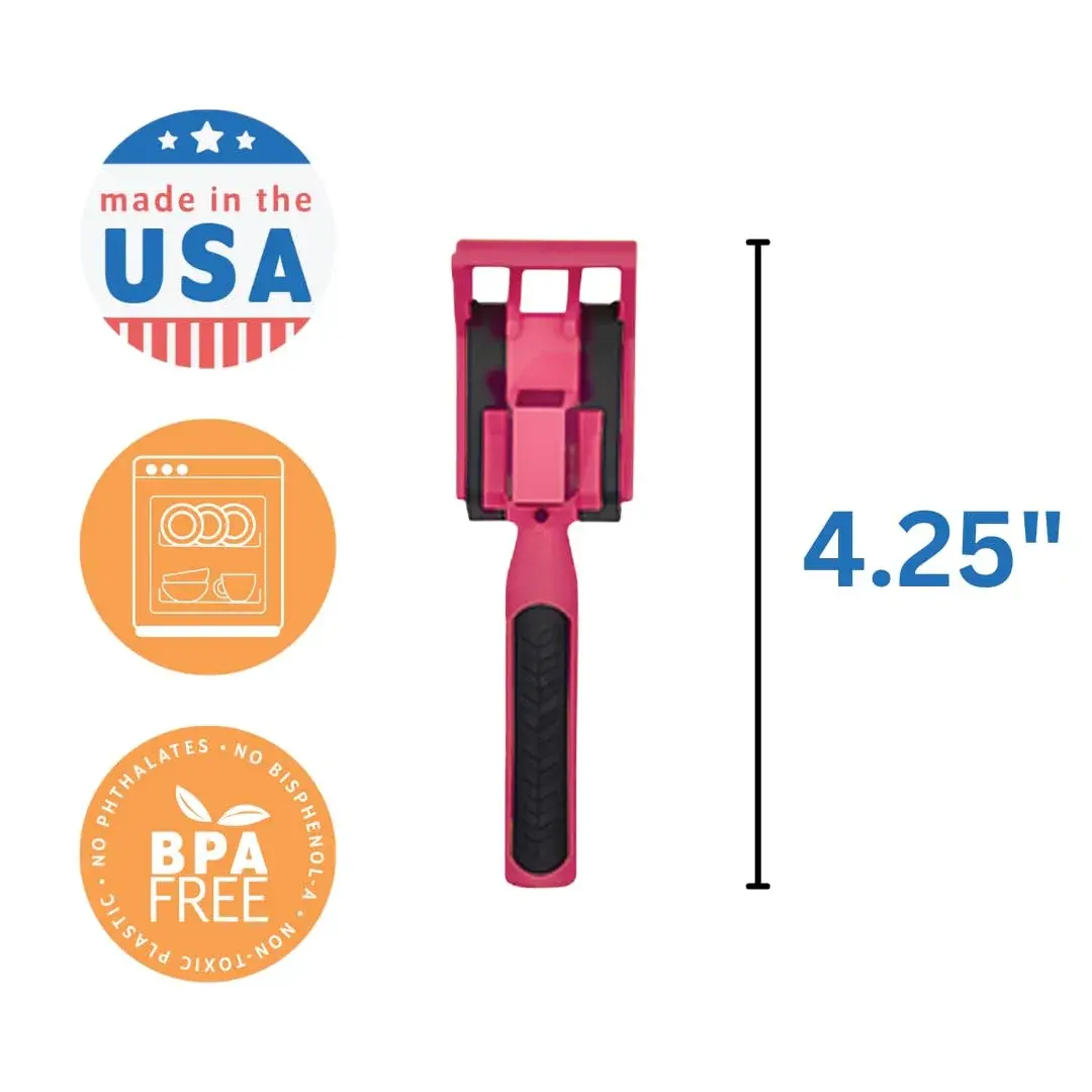 Constructive Eating Pink Construction Plate and Utensils Set | BPA-Free Toddler Dinnerware - view 5