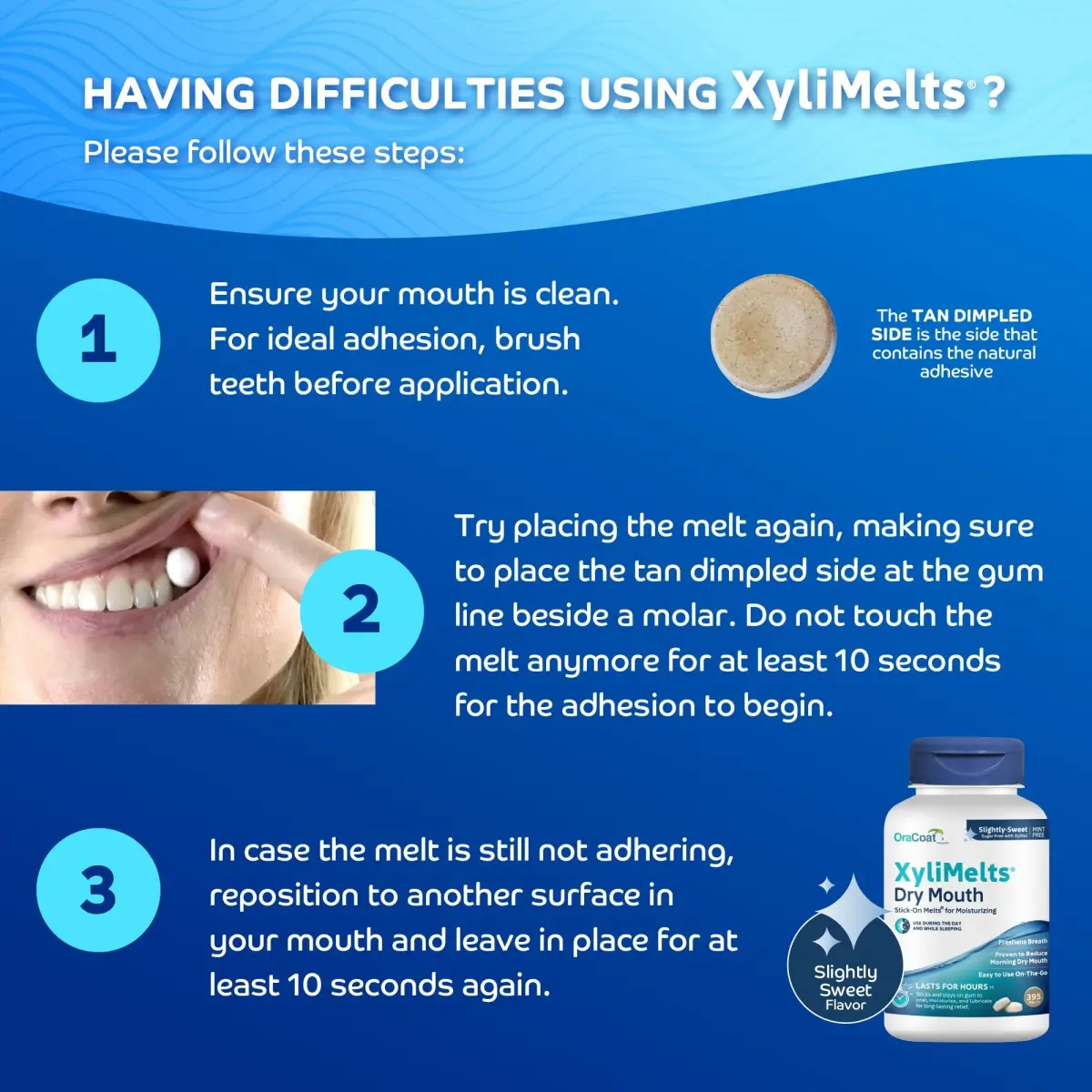 Oracoat XyliMelts Dry Mouth Adhering Discs 395 Count (13.2 oz / 375 g) | Sugar-Free Xylitol Relief - view 4