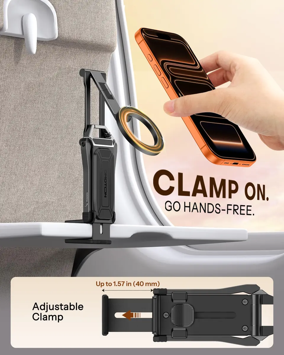 OMOTON TP02 Magnetic Phone Tripod for MagSafe, 360° Pivot, Clamp & Stand | Compact & Versatile - view 4