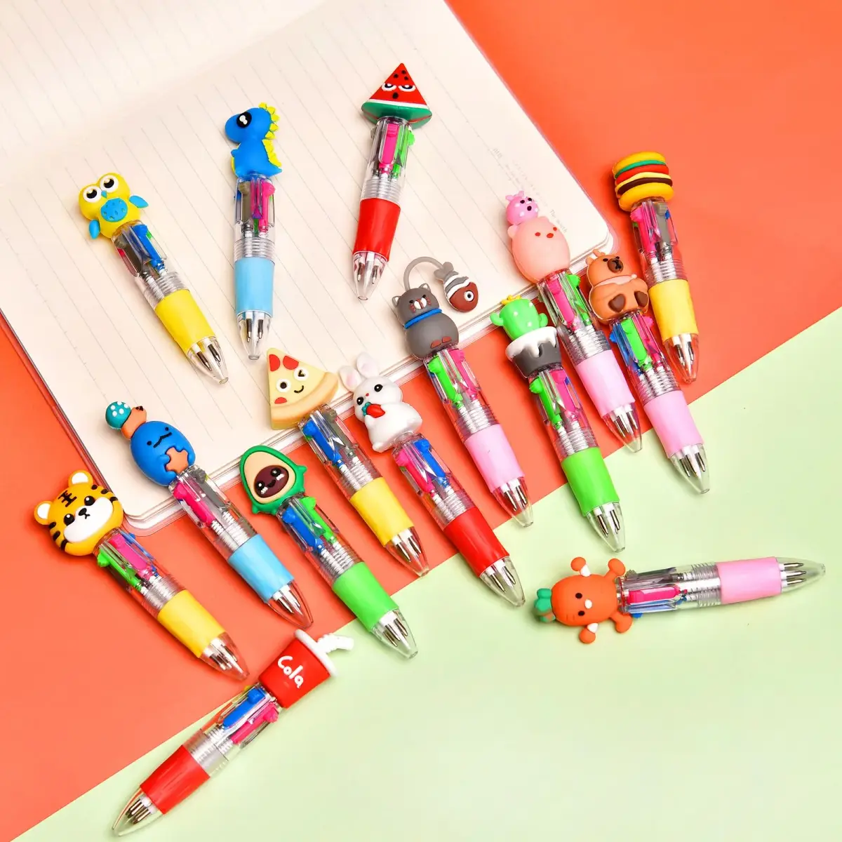 BIMORITA Multicolor Pens 4-in-1 (15-Pack) | Cute Cartoon Theme Ballpoint Pens for Students & Party Favors - view 4