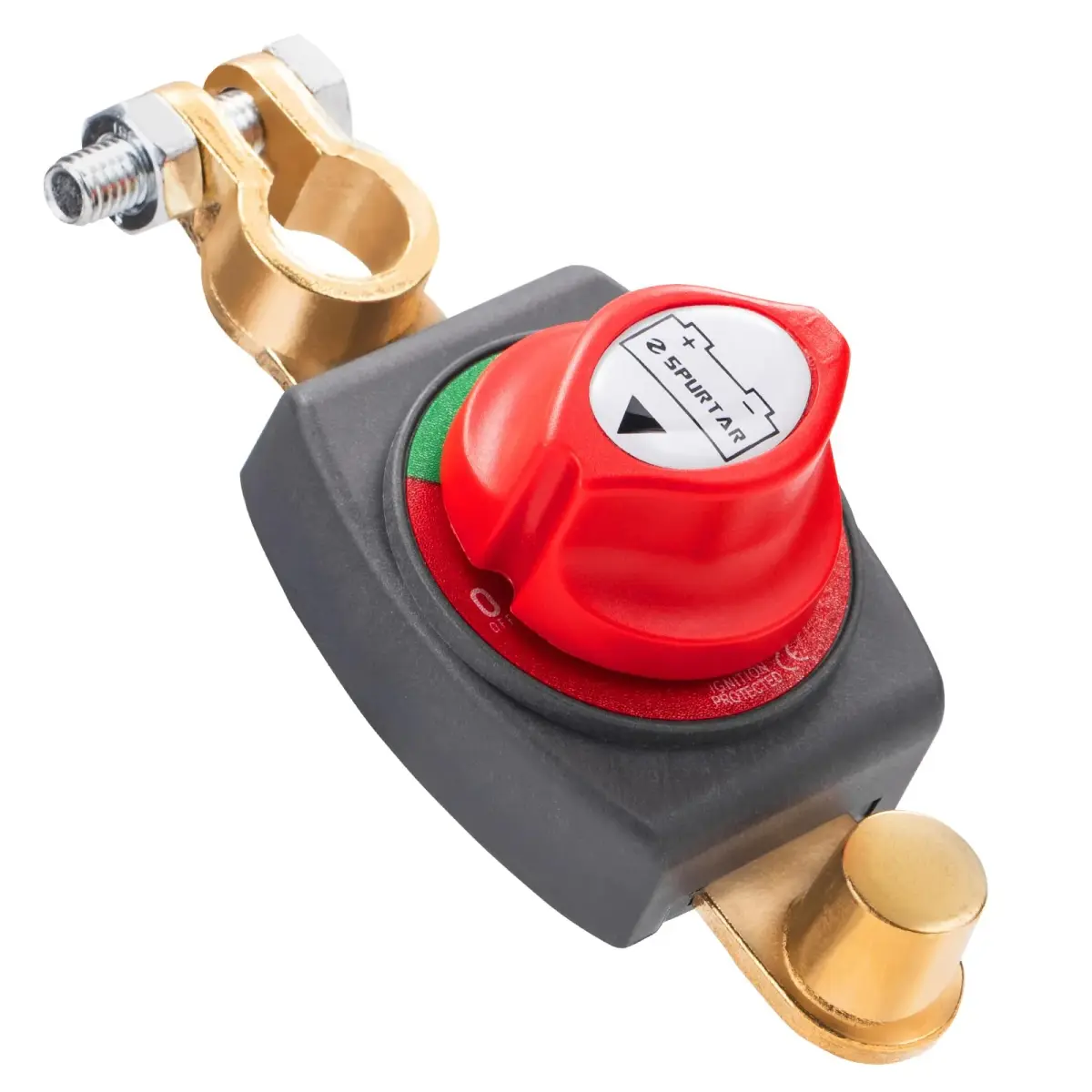 Spurtar Red Top Post Battery Disconnect Switch 12V-48V 275A | Heavy Duty Copper for Cars, Boats, RVs - main product image