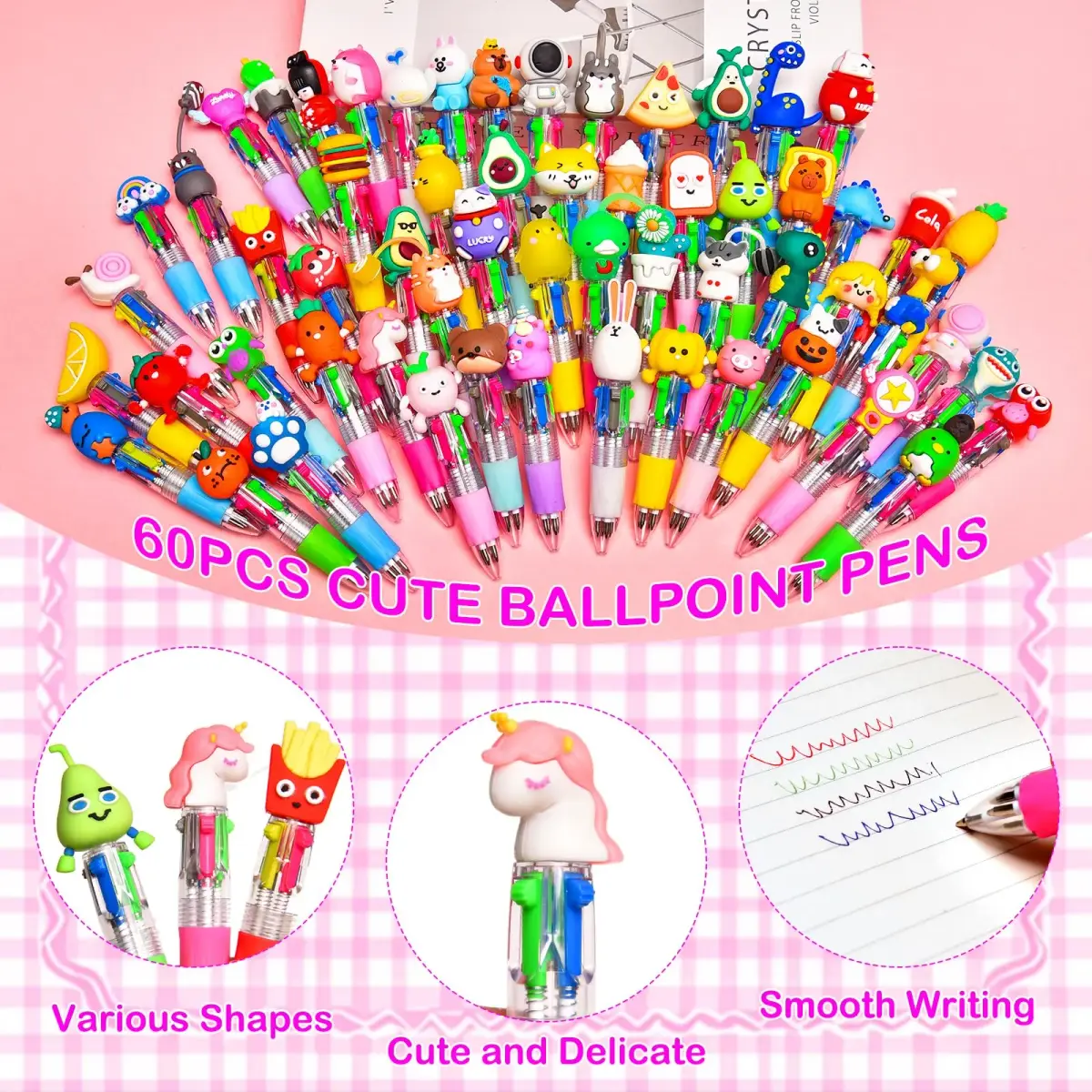 BIMORITA 60-Pack 4-in-1 Mini Multicolor Ballpoint Pens | Smooth Ink Flow for Students and Party Favors - view 6