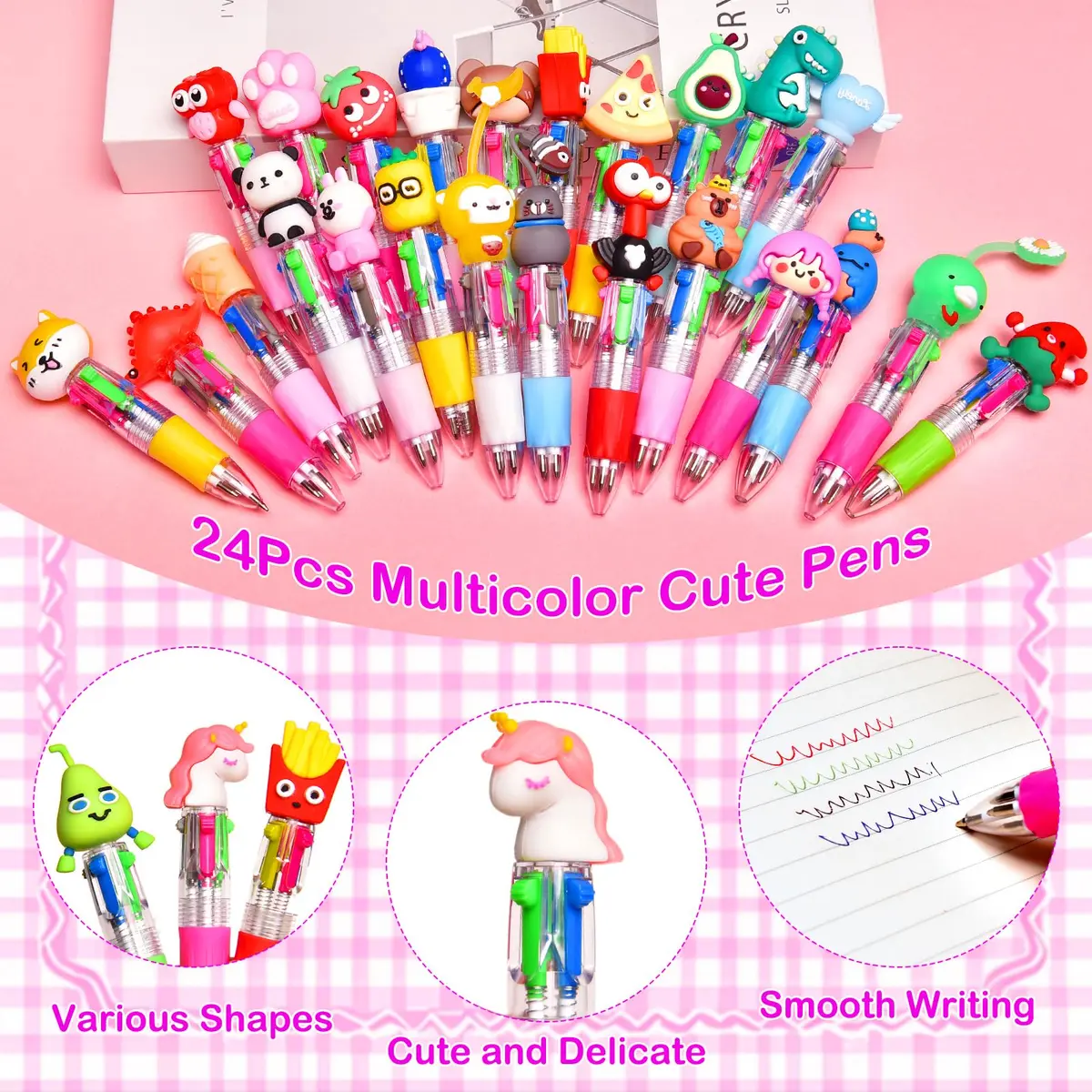 BIMORITA 4-in-1 Multicolor Ballpoint Pens | Smooth Ink Flow, Acid-Free Paper, Fade-Resistant, Bulk Pack (24 Count) - view 6