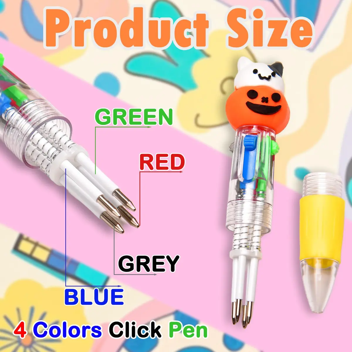 BIMORITA 4-in-1 Multicolor Ballpoint Pens | Smooth Ink Flow, Acid-Free Paper, Fade-Resistant, Bulk Pack (24 Count) - view 3