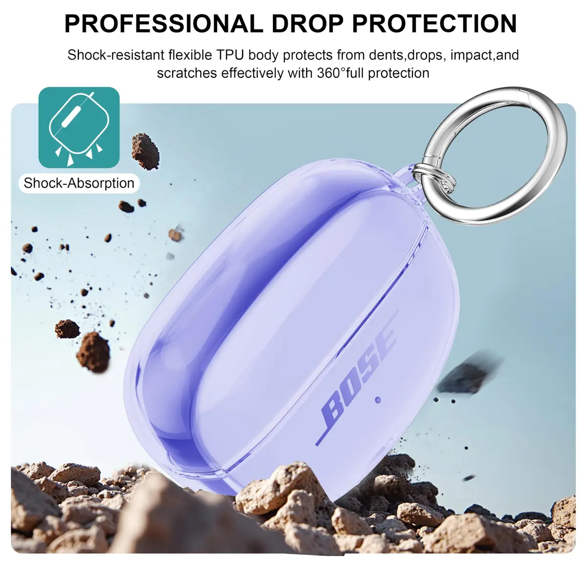 Aircawin for Bose Ultra Open Earbuds Case Clear | Lightweight, Shockproof & Durable (40g) - view 4