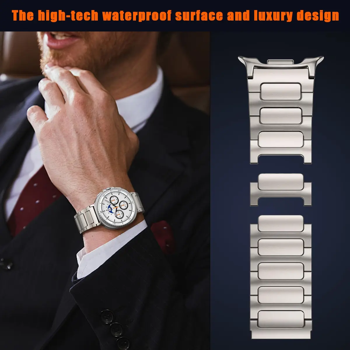 KOREDA Metal Band for Samsung Galaxy Watch 8 Classic 46mm/Galaxy Watch 8 40mm 44mm | Solid Stainless Steel Business Strap - view 6