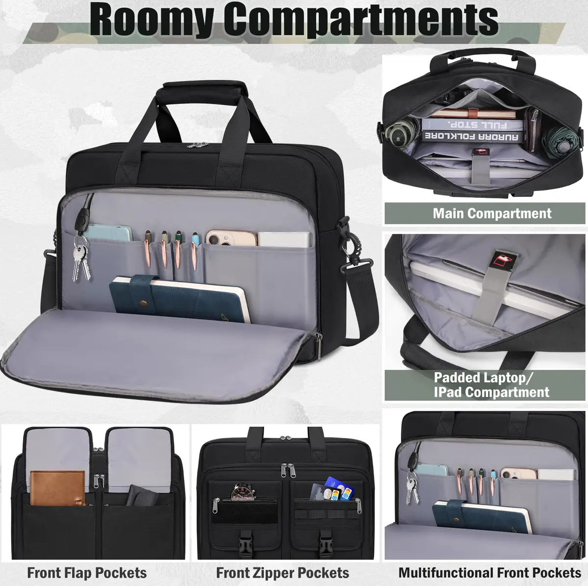 RAINSMORE Tactical Laptop Bag 15.6 Inch Waterproof Military Shoulder Messenger Bag for Men | Large Capacity, Durable & Stylish - view 5