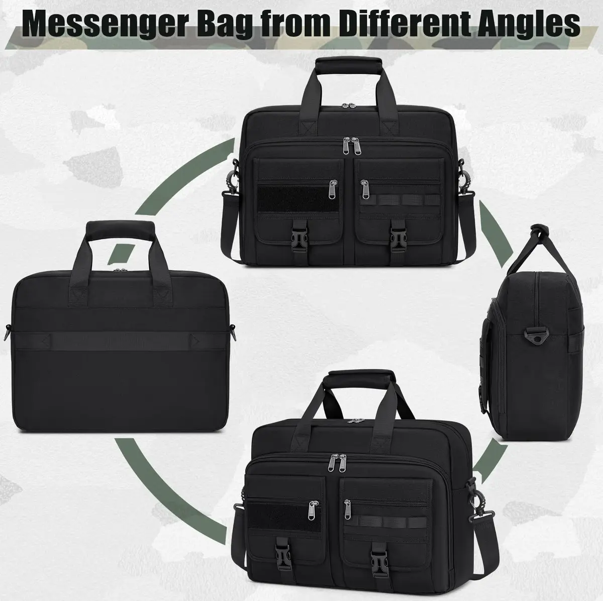 RAINSMORE Tactical Laptop Bag 15.6 Inch Waterproof Military Shoulder Messenger Bag for Men | Large Capacity, Durable & Stylish - view 7