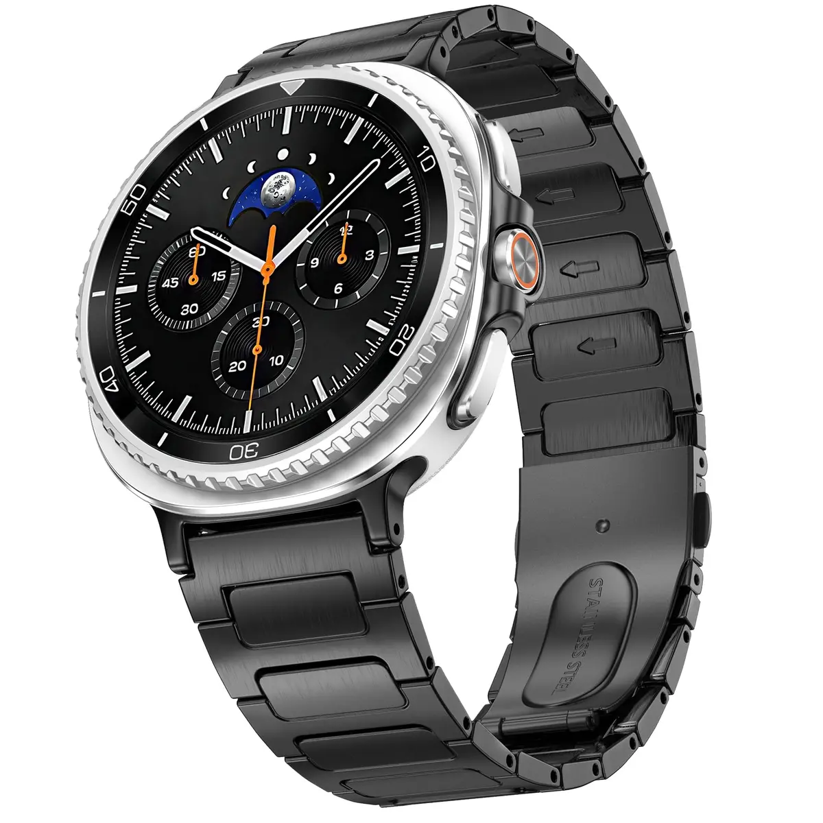 KOREDA Metal Band for Samsung Galaxy Watch 8 Classic 46mm/Galaxy Watch 8 40mm 44mm, Black, 160mm-230mm Wrist - main product image