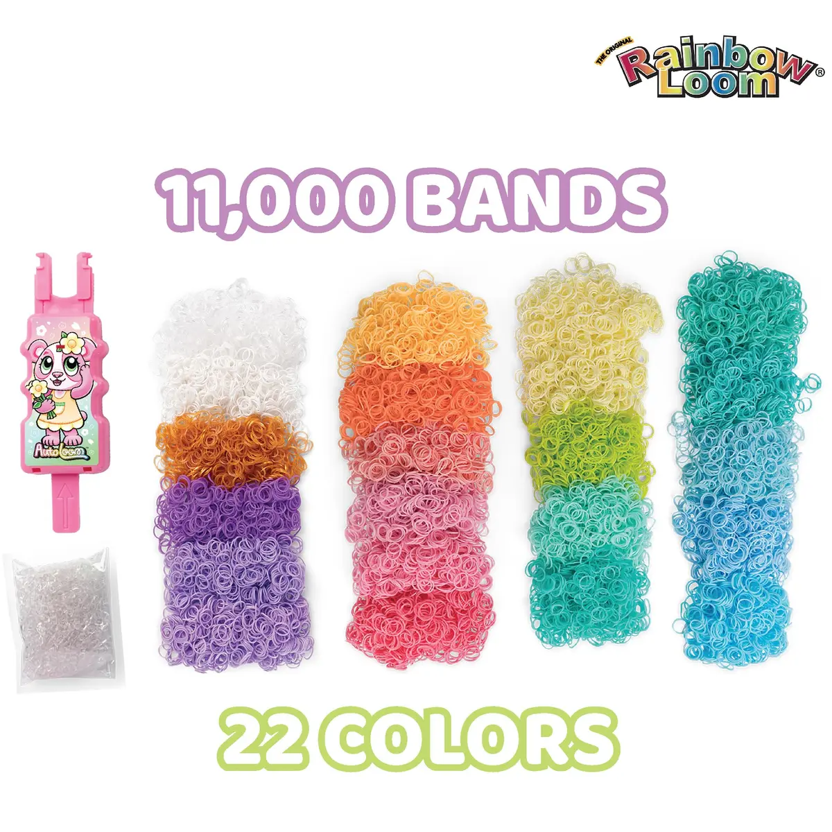 Rainbow Loom 11,000 Pastel Bands AutoLoom Mega Pack | 22 Soft Colors for Creative Jewelry Making - view 3
