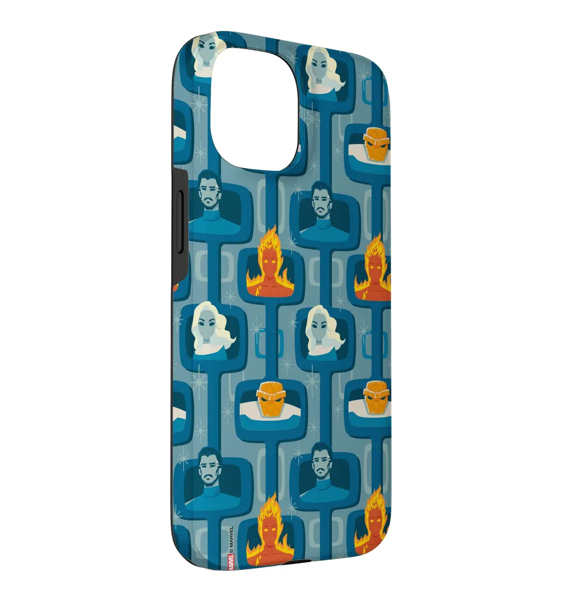 Marvel The Fantastic Four: First Steps Retro Pattern Case for iPhone 15 | Heavy Duty Protection - view 3