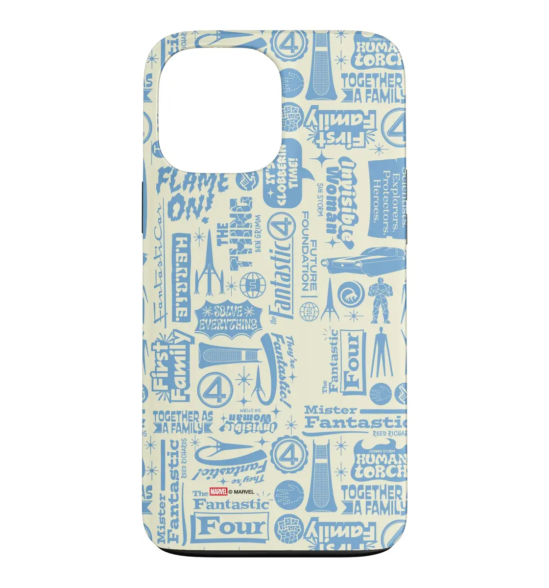 Marvel The Fantastic Four Words & Icons Phone Case for iPhone 13 Pro Max | Superhero Design & Shock Protection - main product image