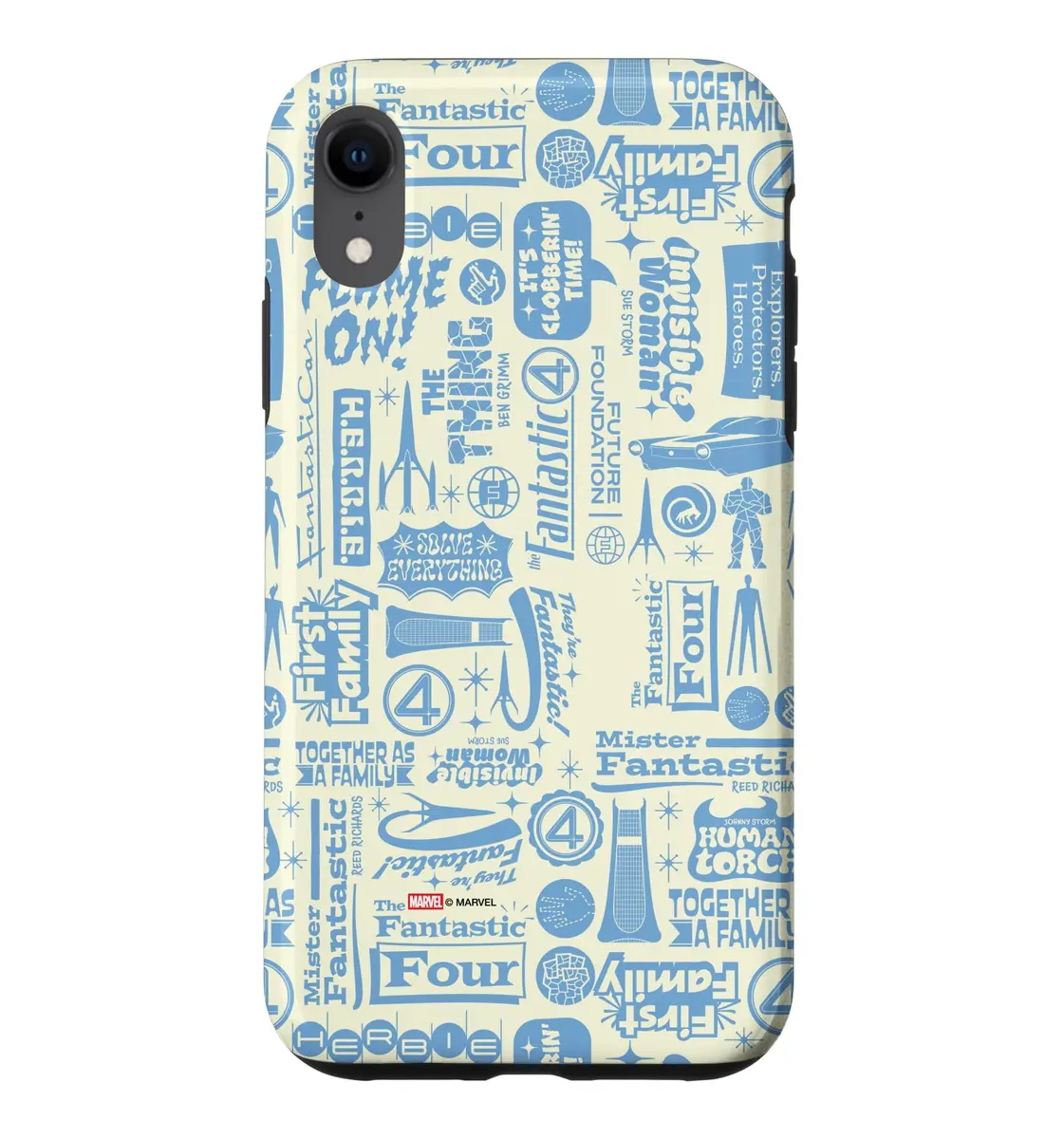 Marvel Fantastic Four Words & Icons iPhone XR Case | Shock-Resistant Polycarbonate & TPU | Easy Install - main product image