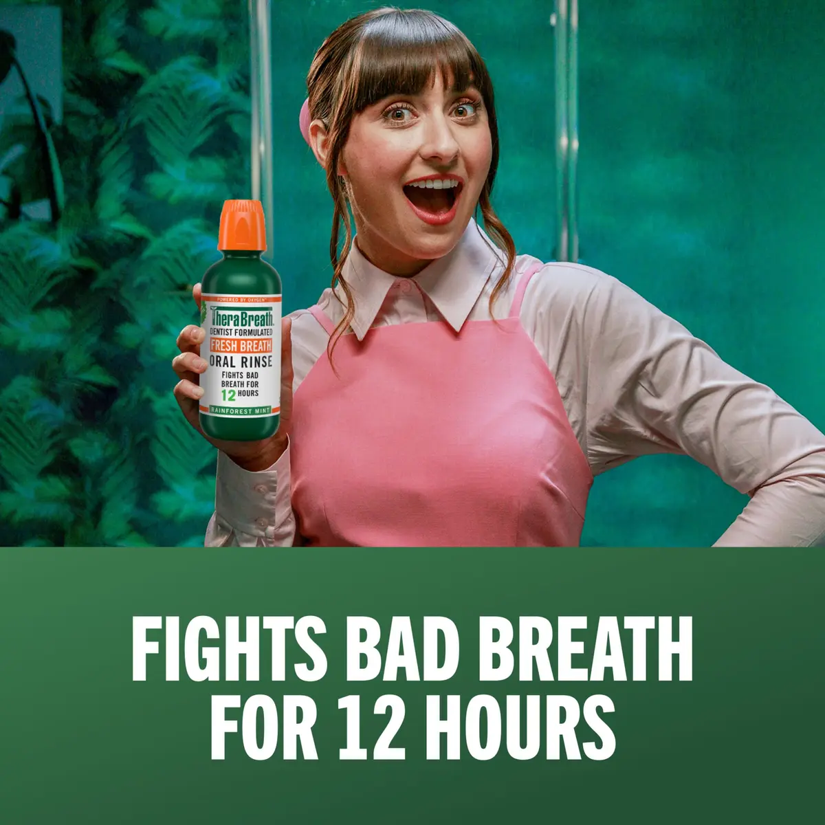 TheraBreath Fresh Breath Mouthwash, Rainforest Mint, 33.8 oz | Clinically Proven 24-Hour Freshness - view 5