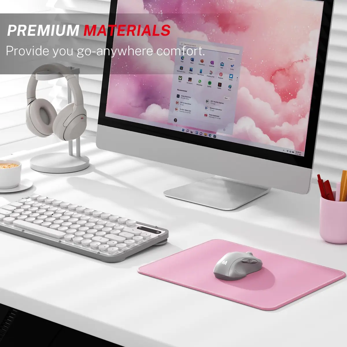MROCO Essential Office & Gaming Mouse Pad 8.5 x 11 Inch Pale Pink | Smooth Glide & Precise Control - view 6