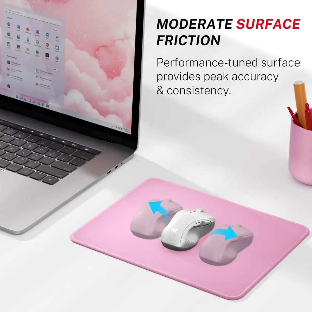 MROCO Essential Office & Gaming Mouse Pad 8.5 x 11 Inch Pale Pink | Smooth Glide & Precise Control - view 2