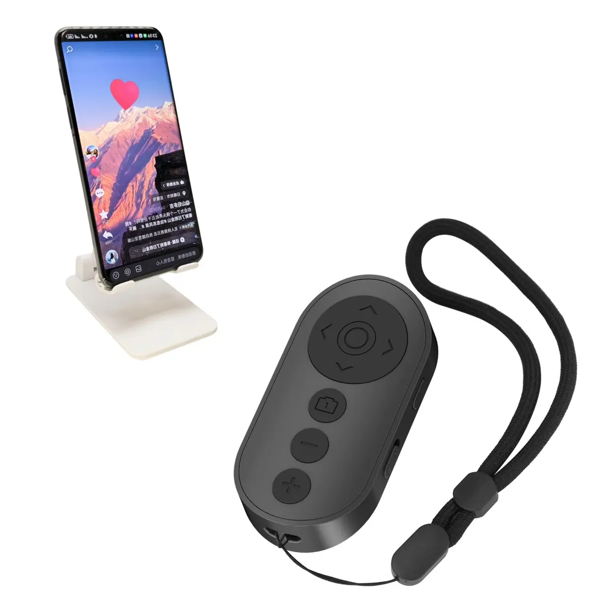 Aistraunix Wireless Camera Remote Control with Phone Stand & Zoom, 10m Range | Compatible with iOS & Android - main product image