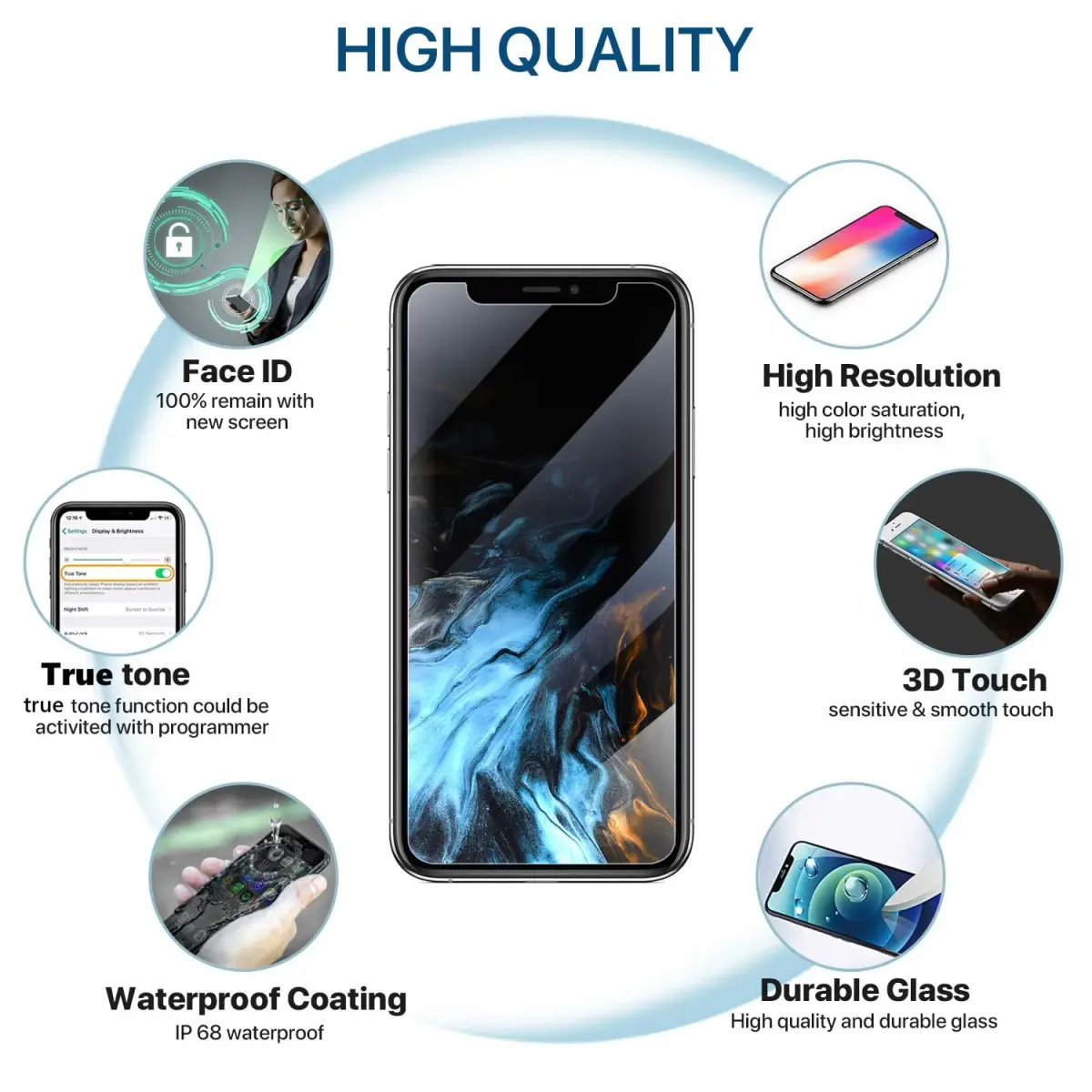 FFtopu iPhone 14 Screen Replacement Kit 6.1" LCD Display with Tools & Protector - view 4