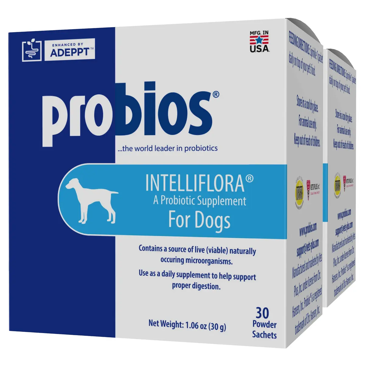 Probios Intelliflora Dog Probiotic Powder 30 Sachets | Shelf-Stable, 200 Million CFU/g, Supports Digestion & Immunity - main product image