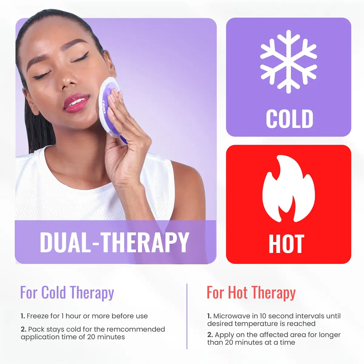 ICEWRAPS 4 inches Round Reusable Ice Packs with Cloth Backing 5-Pack Purple | Flexible Cold & Hot Therapy - view 4
