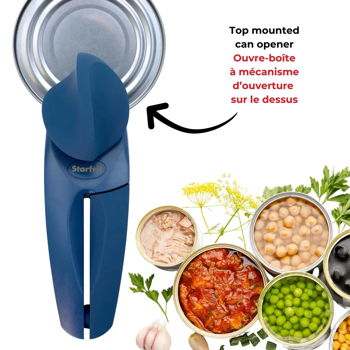 Starfrit MightiCan Can Opener, Safe Smooth-Cut, Comfort Grip, Blue | Hygienic, Ergonomic, Durable - view 7