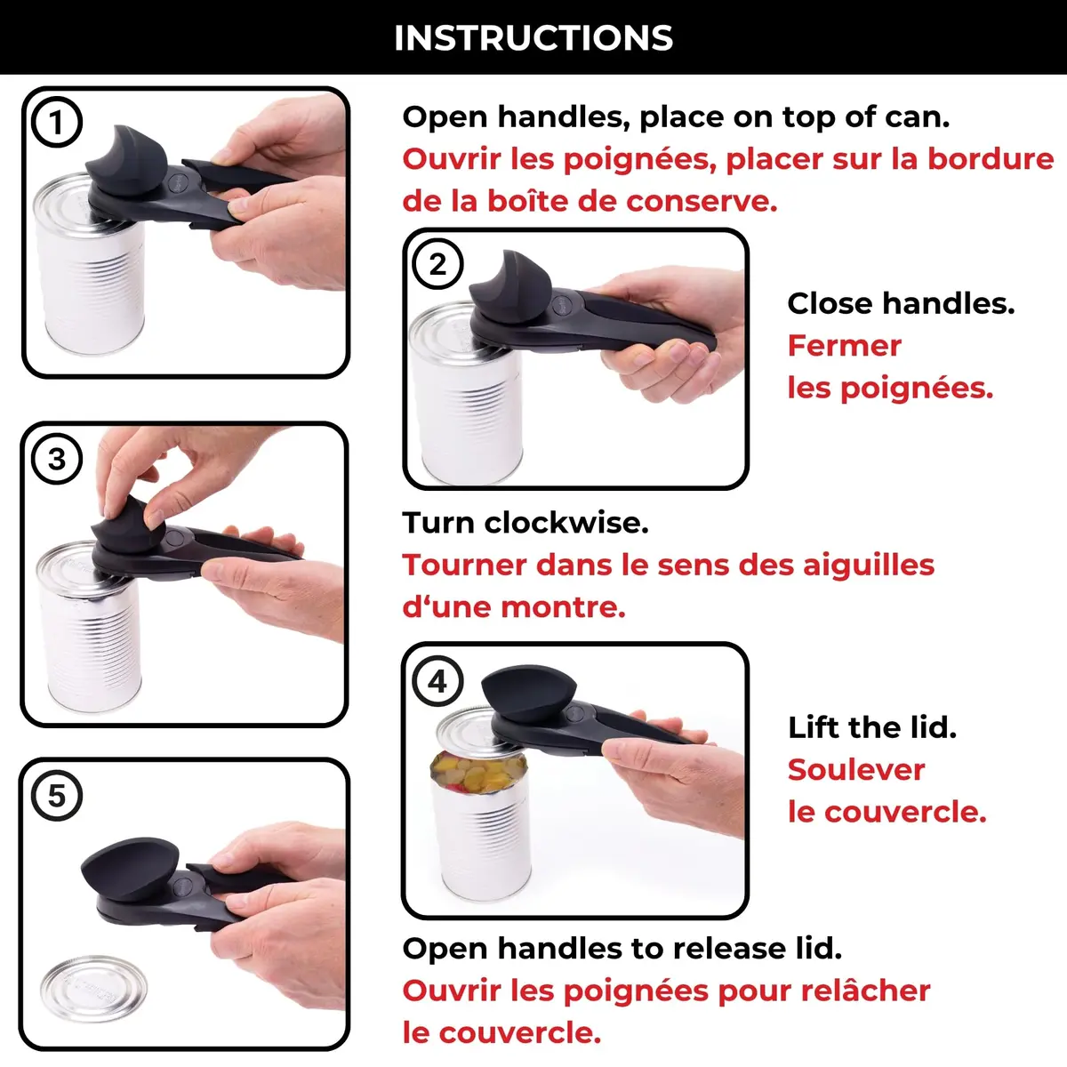 Starfrit MightiCan Can Opener, Safe Smooth-Cut, Comfort Grip, Blue | Hygienic, Ergonomic, Durable - view 8