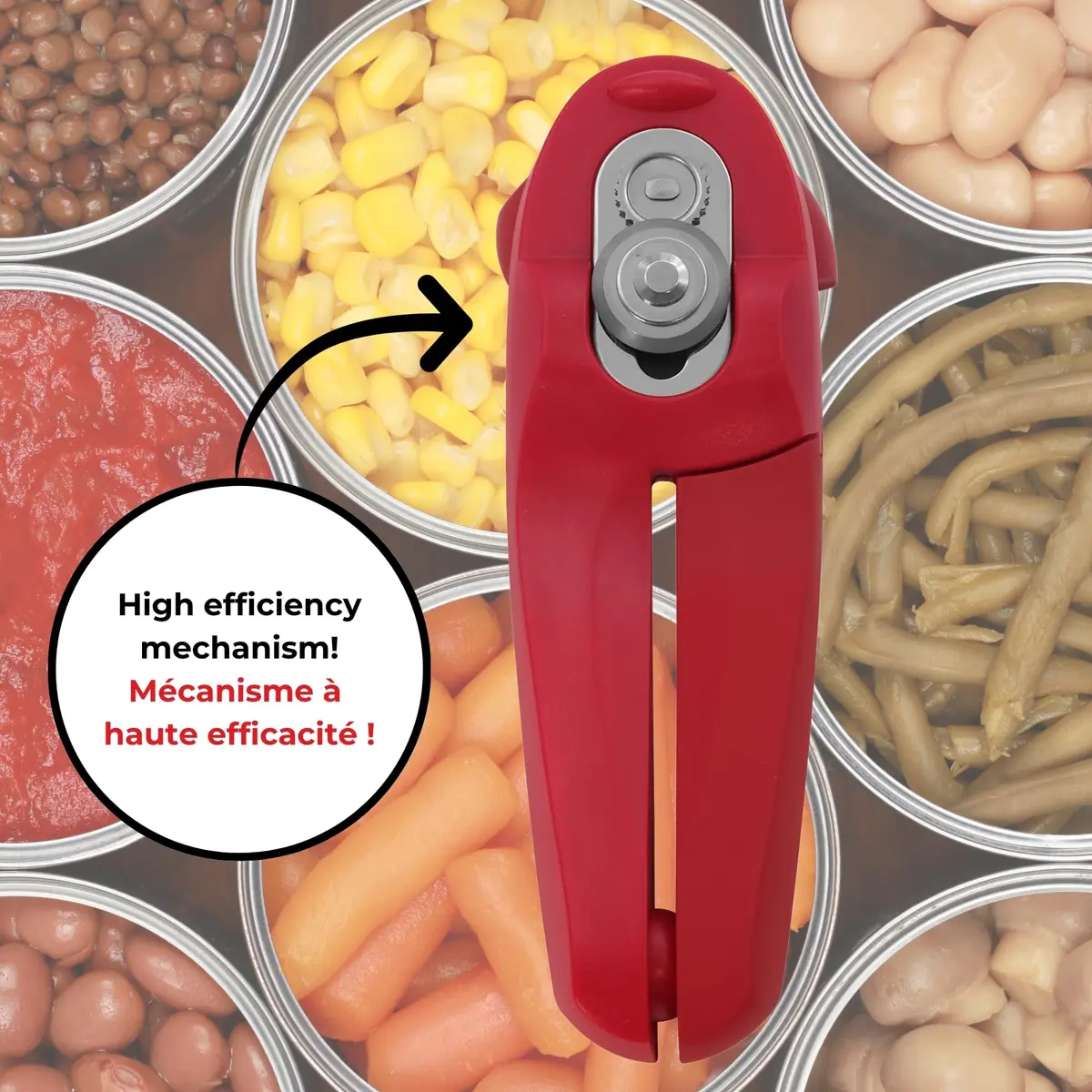Starfrit MightiCan Can Opener 18cm Stainless Steel Blue | Safe Smooth-Cut, Comfort Grip, Hygienic Design - view 3