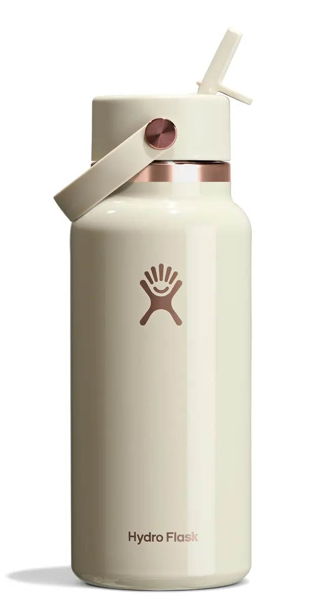 Hydro Flask Water Bottle - Insulated Stainless Steel - Wide Mouth, 32 Oz, Leakproof, Refillable, Linen Rose Gold - main product image